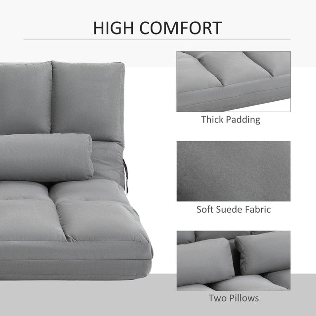 Adjustable Folding Floor Sofa Chair With Two Pillows - Omega Lifestyles