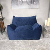 Velveteen Foam-Filled Armrest Bean Bag Chair - Omega Lifestyles