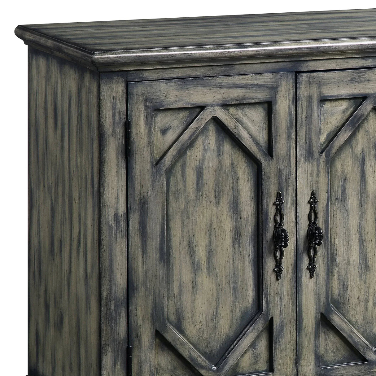 Rustic Gray Synthetic Wood Console Cabinet - Omega Lifestyles