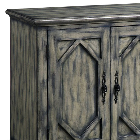 Rustic Gray Synthetic Wood Console Cabinet - Omega Lifestyles