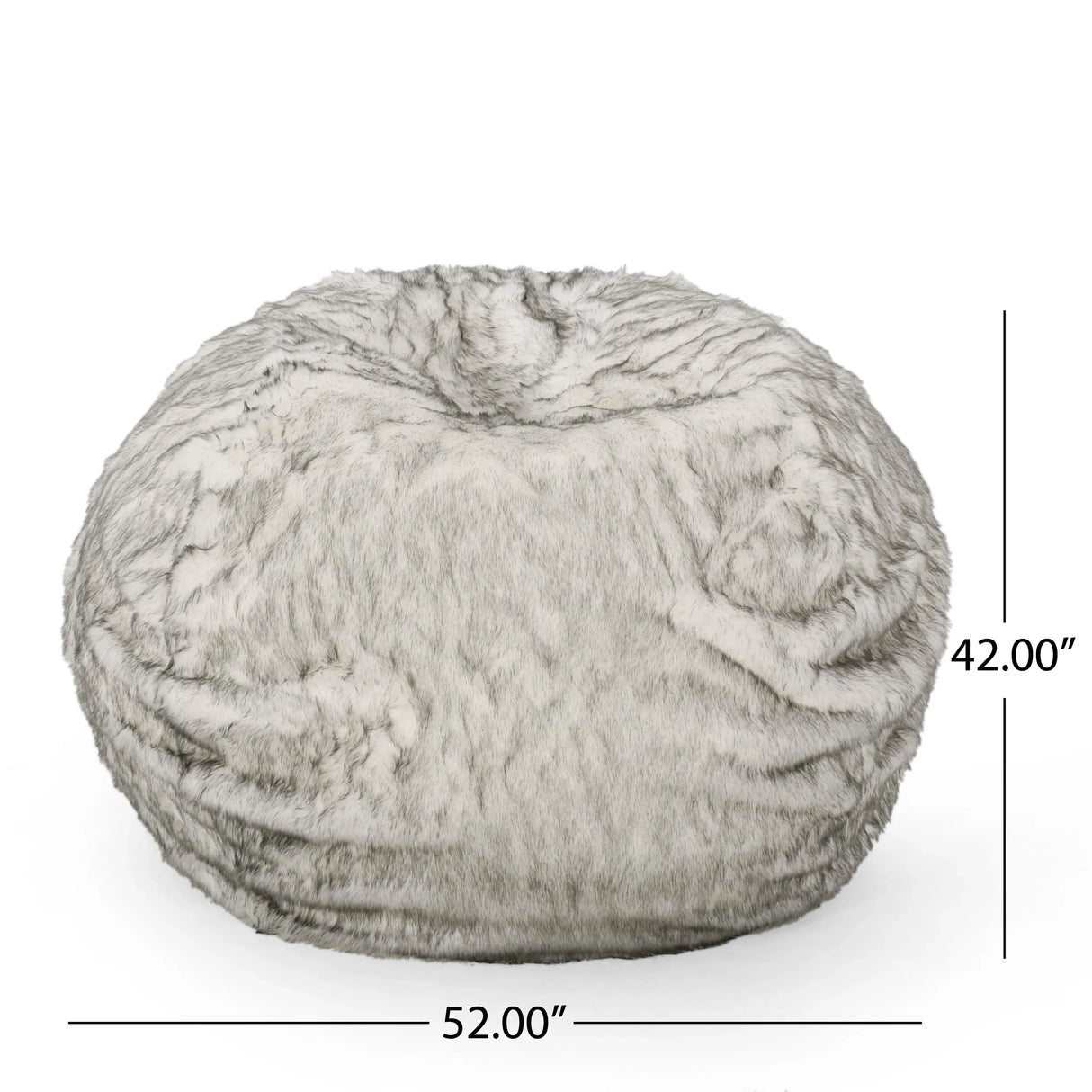 Large Faux Fur Foam-Filled Rounded Bean Bag Chair - Omega Lifestyles