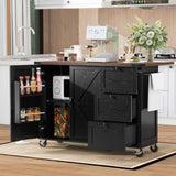 Farmhouse Kitchen Island Cart With Power Outlet - Omega Lifestyles