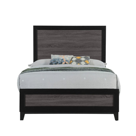Full Farmhouse Two-Tone Solid Wood Panel Bed Frame - Omega Lifestyles