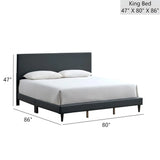 King Upholstered Adjustable Height Faux Leather Bed Frame - Omega Lifestyles