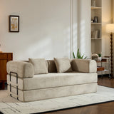 Corduroy Convertible Sleeper Sofa Bed With Foam Cushion - Omega Lifestyles