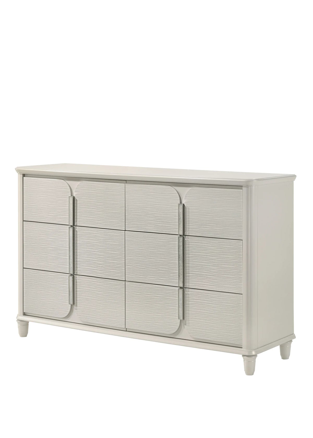 White Six-Drawer Acrylic Synthetic Wood Dresser - Omega Lifestyles