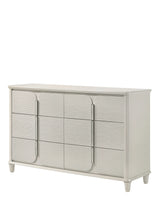 White Six-Drawer Acrylic Synthetic Wood Dresser - Omega Lifestyles