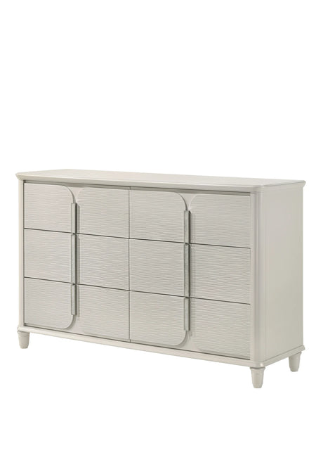 White Six-Drawer Acrylic Synthetic Wood Dresser - Omega Lifestyles