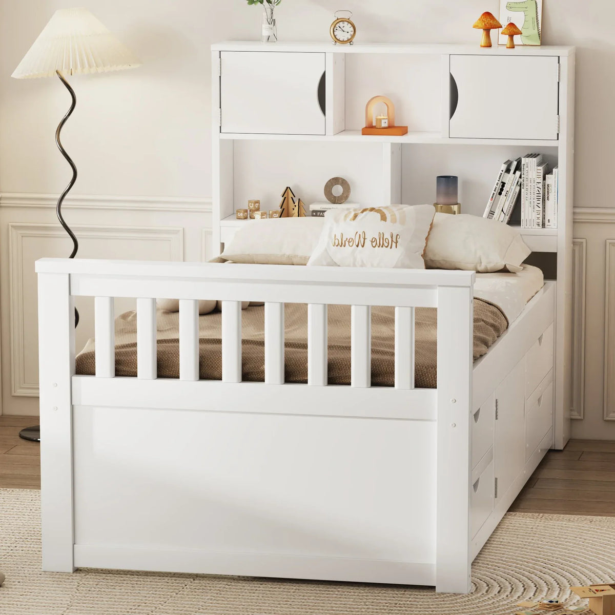 Twin Captain Platform Bed Frame With Storage Drawers - Omega Lifestyles