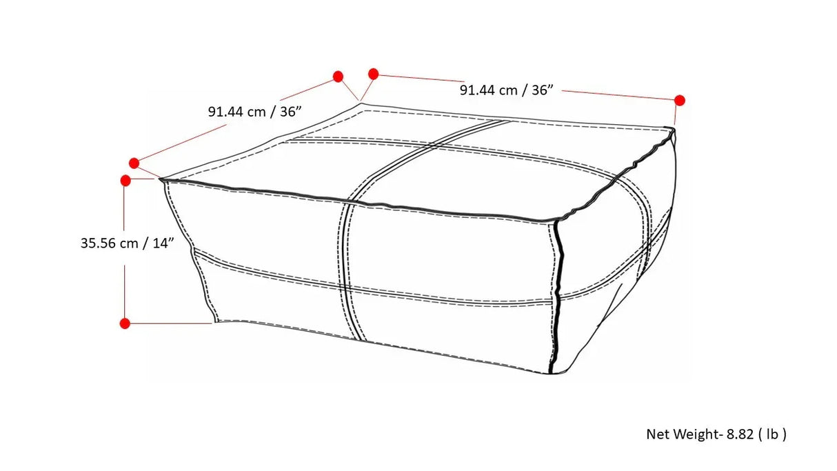 Extra Large Distressed Dark Brown Faux Leather Pouf - Omega Lifestyles