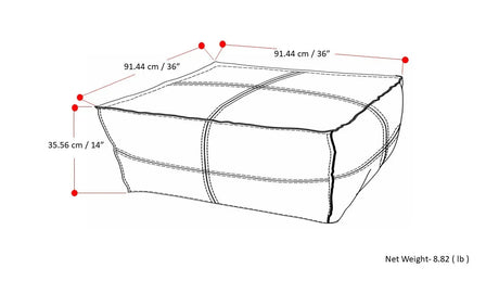 Extra Large Distressed Dark Brown Faux Leather Pouf - Omega Lifestyles