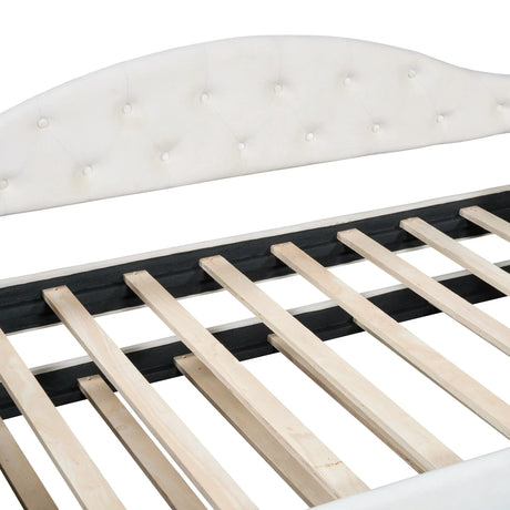 Twin Velvet Tufted Upholstered Daybed With Trundle And USB Charging - Omega Lifestyles