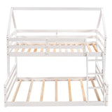 Twin Over Full Pine Wood House Bunk Bed With Ladder - Omega Lifestyles