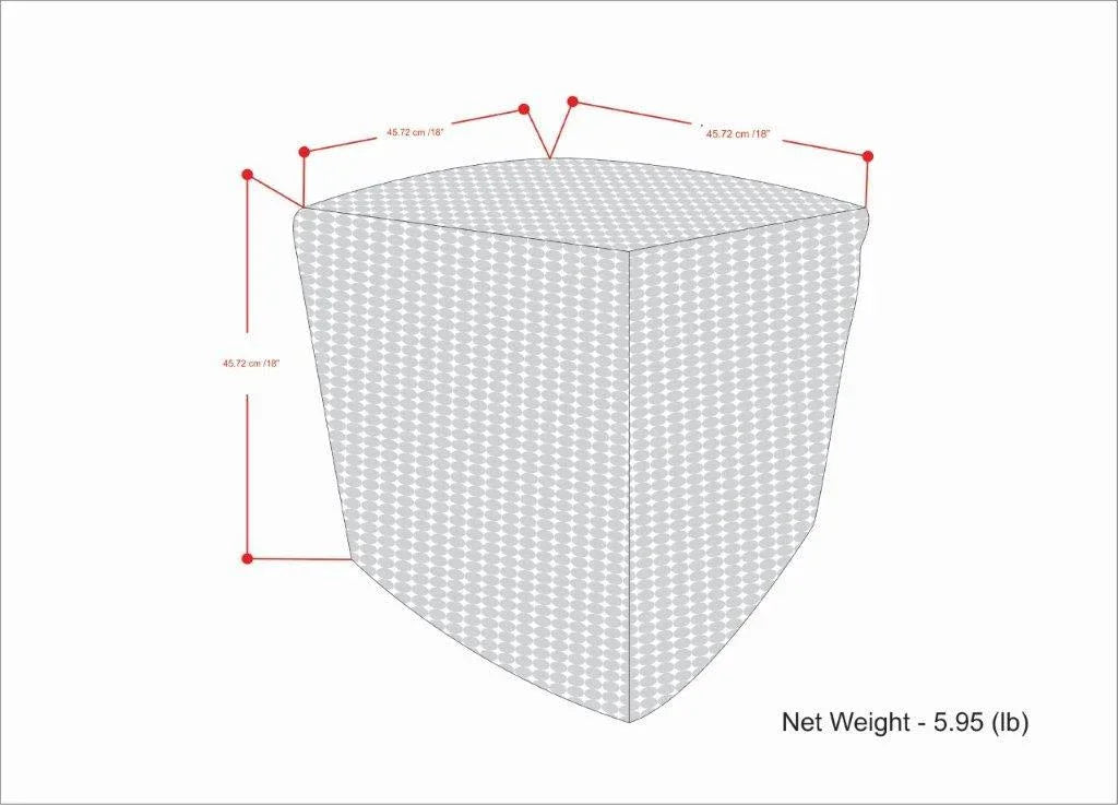 Square Woven Indoor Outdoor Pouf Cream Natural Fiber - Omega Lifestyles