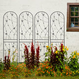 Set of 4 Black Iron Garden Trellis 19.7x86.7 Inch