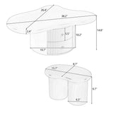 Cloud-Shaped Coffee Table With Stools And Drawers - Sleep Galleria