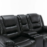 2-Seater Manual PU Leather Recliner Chair With Storage - Omega Lifestyles