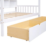 Twin Solid Wood Kids House Bed With Storage Drawers - Omega Lifestyles