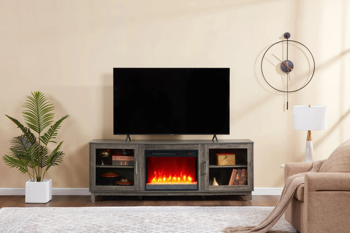 Summit Gray Fireplace TV Stand Console With Heater - Omega Lifestyles