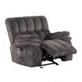 Transitional Dark Gray Glider Recliner With Power Console - Omega Lifestyles