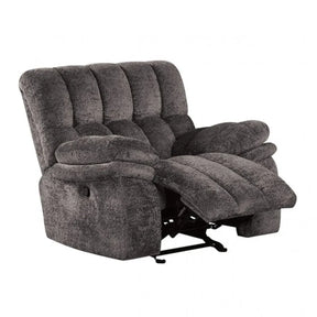 Transitional Dark Gray Glider Recliner With Power Console - Omega Lifestyles