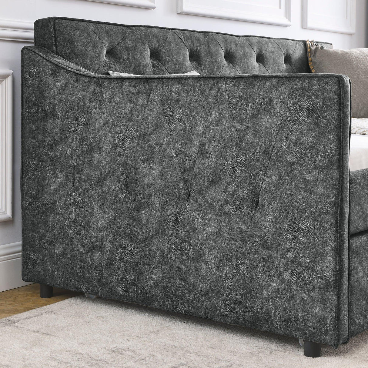 Twin Upholstered Tufted Daybed With Trundle - Omega Lifestyles