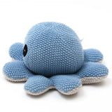Knitted Blue Cotton Stuffed Octopus Soft Toy - Omega Lifestyles
