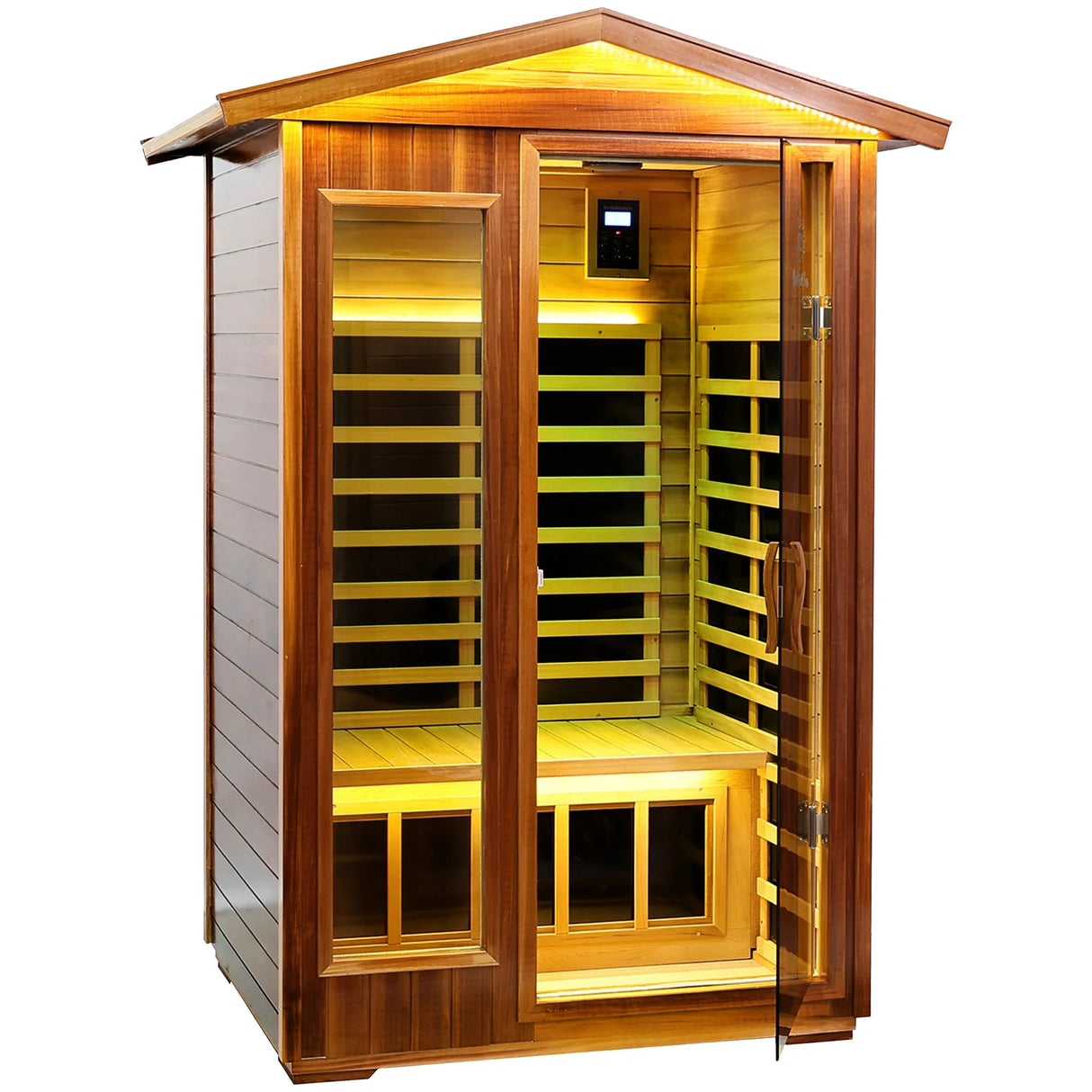 Two-Person Far-Infrared Solid Wood Outdoor Sauna - Omega Lifestyles
