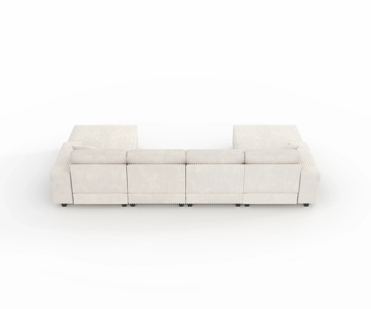 Modern Convertible U-Shaped Corduroy Fabric Sofa - Omega Lifestyles