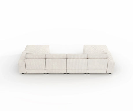 Modern Convertible U-Shaped Corduroy Fabric Sofa - Omega Lifestyles