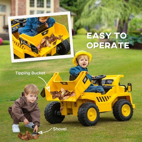Caterpillar Licensed 12V Ride-On Dump Truck Toy - Omega Lifestyles