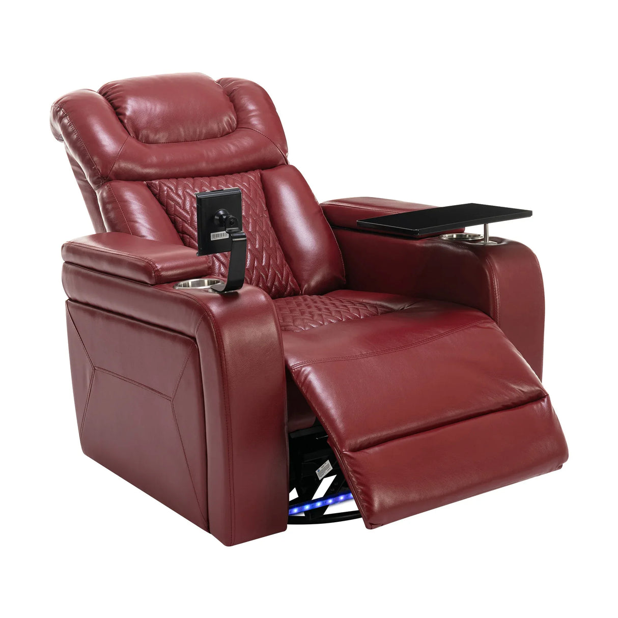 Power Recliner Chair PU Leather With USB Tray Table - Omega Lifestyles