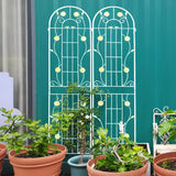 Set Of 4 Rustproof Metal Garden Trellis Cream White