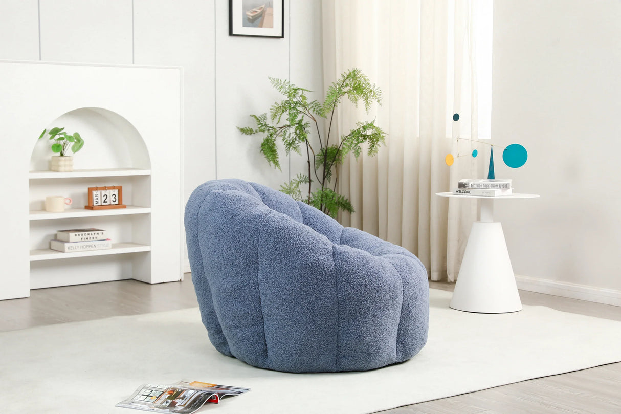 Plush Teddy Foam Bean Bag Chair With Armrests - Omega Lifestyles