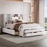 Queen Solid Wood Storage Platform Bed Frame
