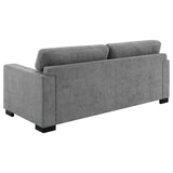 Grey Upholstered Contemporary Track-Arm Sleeper Sofa - Omega Lifestyles