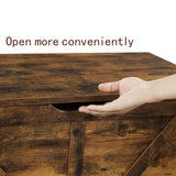 Rustic Brown Particle Board Entryway Storage Bench - Omega Lifestyles