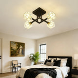 Modern Crystal Flush Mount Ceiling Light Matte Black - Omega Lifestyles