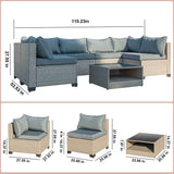 7-Piece Outdoor Wicker Sectional Patio Furniture Set - Omega Lifestyles