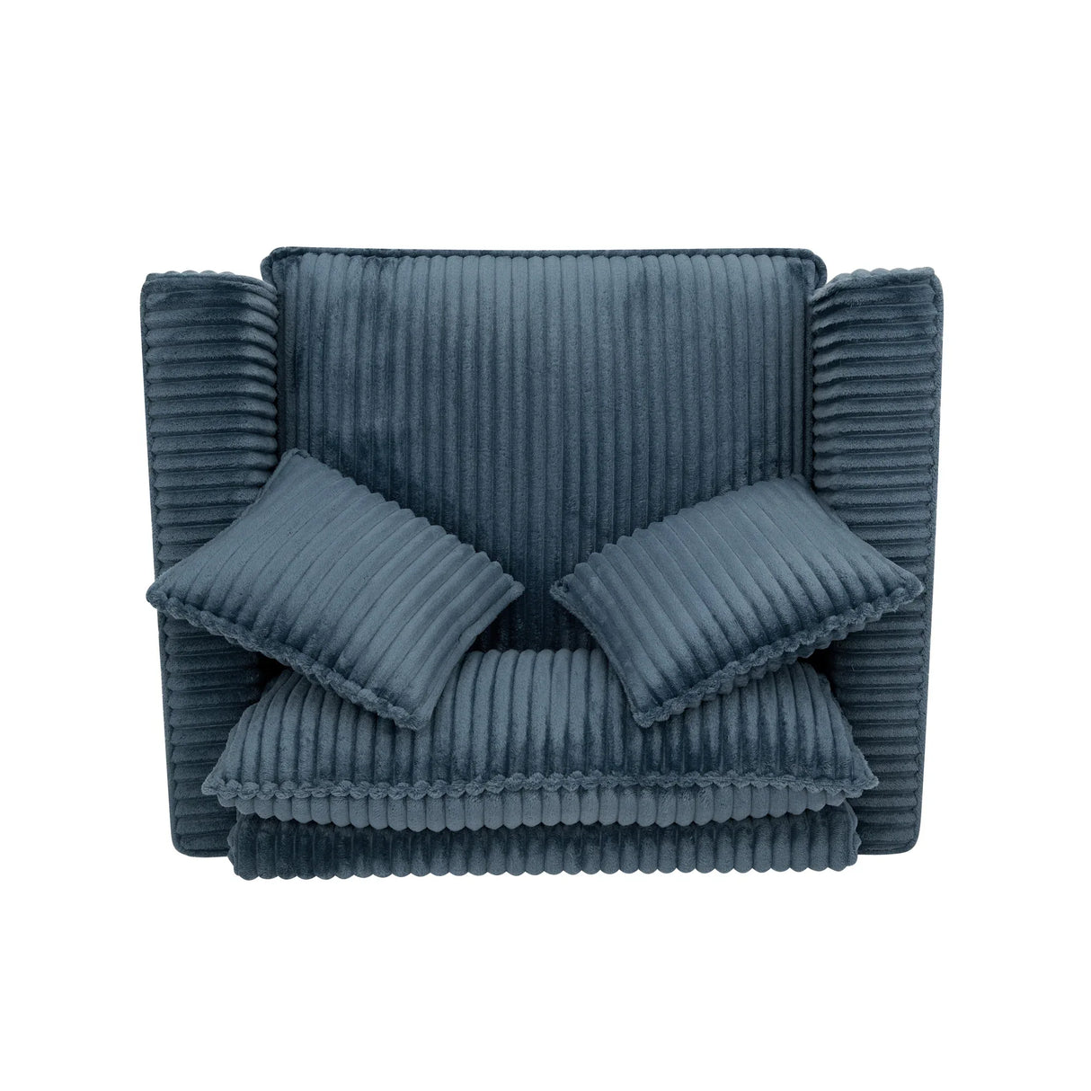 Corduroy Foam Lazyman Single-Person Sofa Chair Blue - Omega Lifestyles