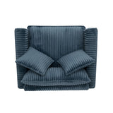 Corduroy Foam Lazyman Single-Person Sofa Chair Blue - Omega Lifestyles