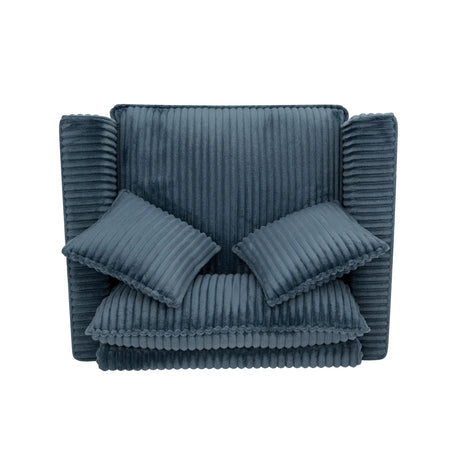 Corduroy Foam Lazyman Single-Person Sofa Chair Blue - Omega Lifestyles