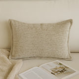 Textured Woven Beige Polyester Decorative Throw Pillow - Omega Lifestyles