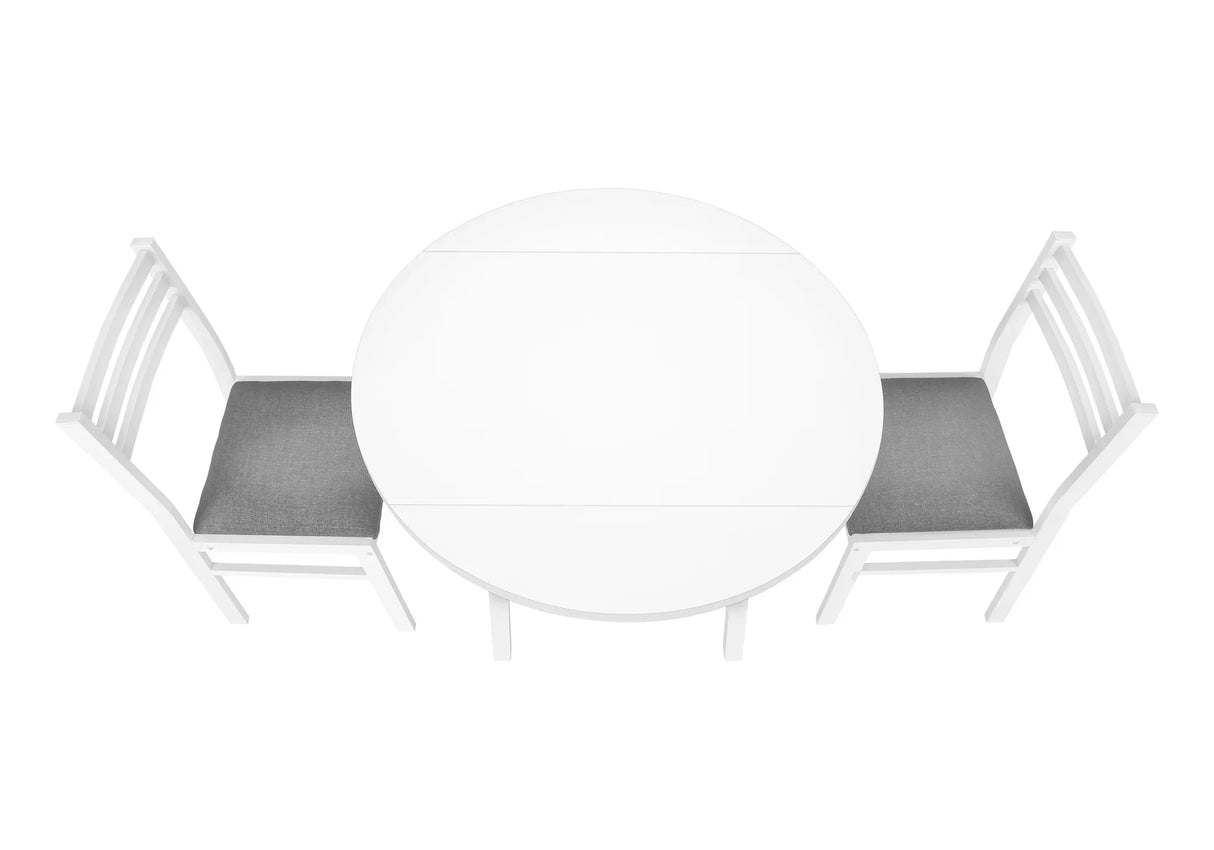 Contemporary 3-Piece White Laminate Dining Table Set - Omega Lifestyles
