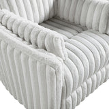 Gray Corduroy Recliner Chair With Swivel Glider And Pillows - Omega Lifestyles