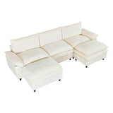 Beige Linen 3-Seat Storage Sofa With Soft Armrests - Omega Lifestyles