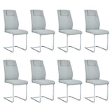 Set Of 8 Modern PU Leather Padded Dining Chairs
