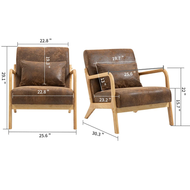 Mid Century Modern Fabric Accent Chair With Waist Cushion - Omega Lifestyles