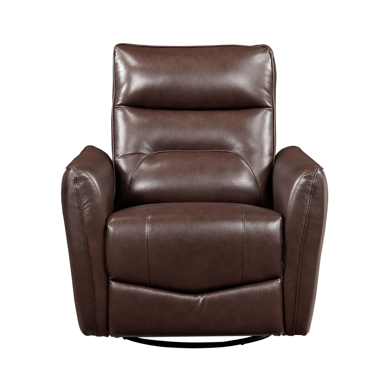 Brown Leather Swivel Recliner Chair With Wood Frame - Omega Lifestyles