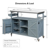 Farmhouse Solid Fir Wood Outdoor Kitchen Island Cart - Omega Lifestyles